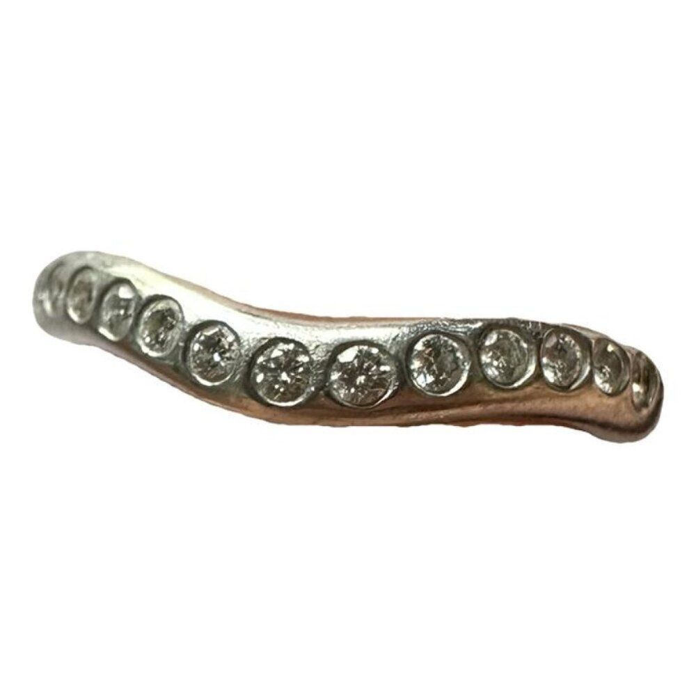 silver platinum paloma picasso tiffany co diamond band ring sz 6